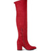 Dream pairs Red / 6 / Suede Dream Pairs Women's Thigh High Boots: Over-the-Knee Block Heel, SZ 6, Suede