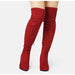 Dream pairs Red / 6 / Suede Dream Pairs Women's Thigh High Boots: Over-the-Knee Block Heel, SZ 6, Suede