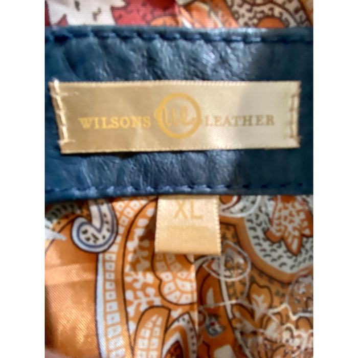 Wilson's Leather Jacket  X-L * Beautiful Blue Preowned Stylish Tailored Fit w2004