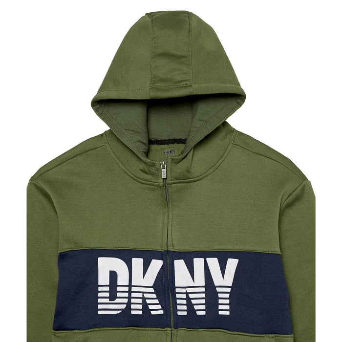 DKNY Girls Classic Comfy zip up Sweatshirt, Olive Sz M 10-12 * 1117