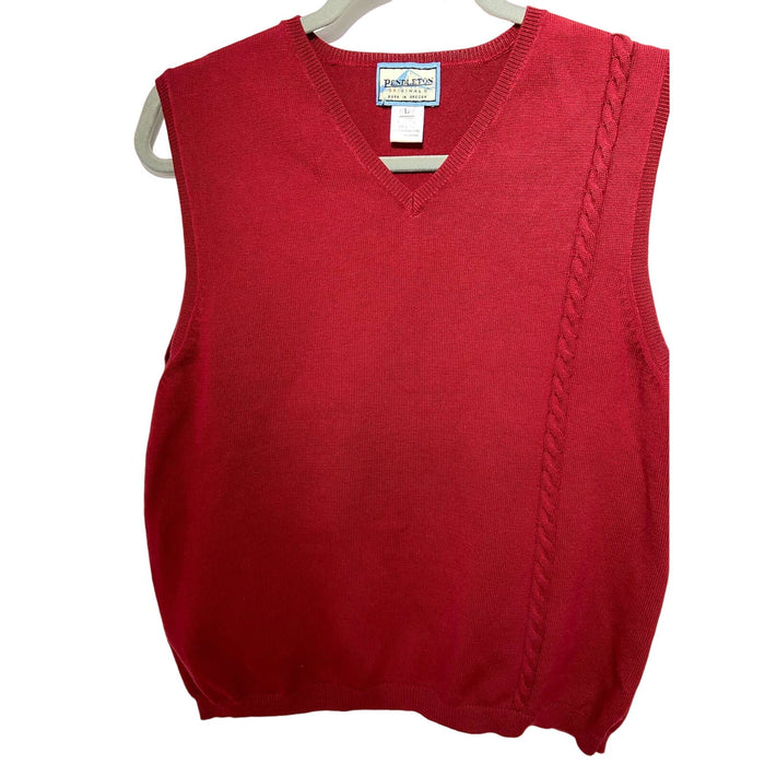 PENDLETON Men's Red Sweater Vest SZ L Mens125 *