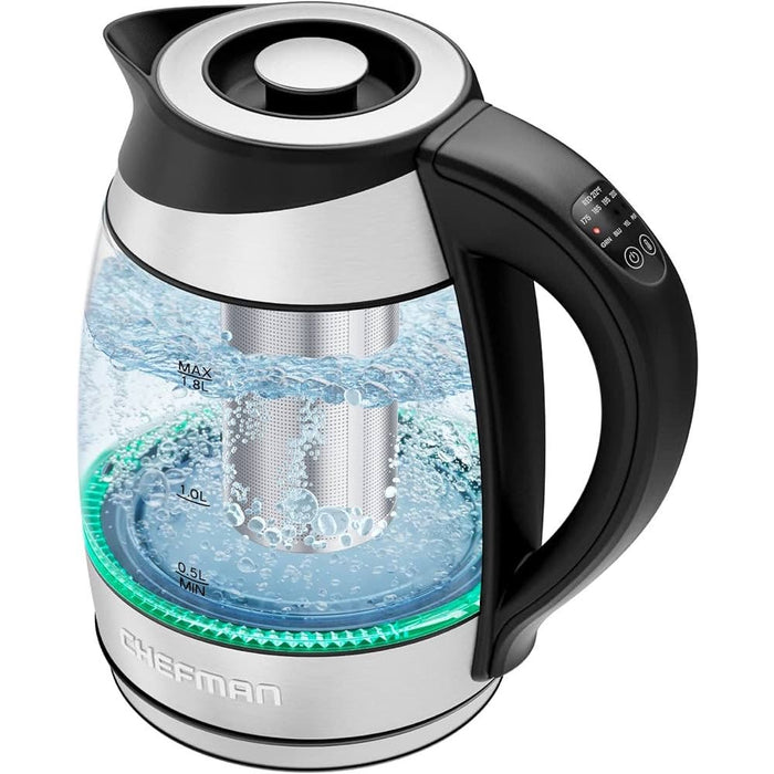 Chefman Electric Kettle with Temperature Control, 5 Presets LED Indicator Lights