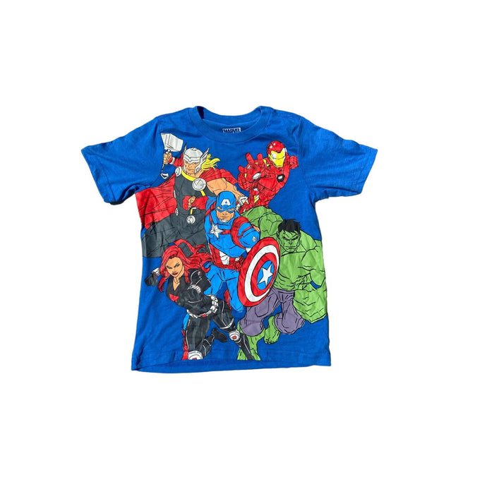 Marvel Comics Boys Blue Graphic Crewneck T-shirt SZ 7 K43 *