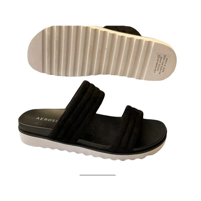 "Aerosoles Women's Kinnelon Slide Sandal, Black, Size 5". MSRP $135
