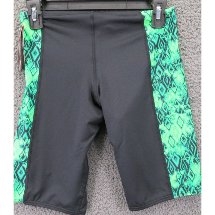 "TYR Men's Plexus Hero Jammer Swimsuit, Size 34, Black/Green Performance Swimwear"