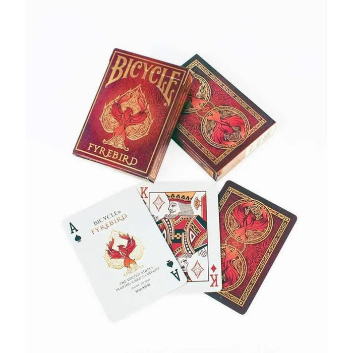 Bicycle Playing Cards FYREBIRD Deck Premium Gold Foil Tuck Case Red Fire Custom