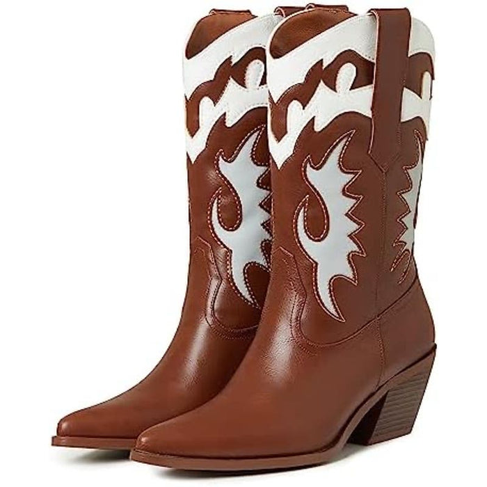Kalstage Women's Retro High Heel Cowboy Boots | Sz 8 Shoes MSRP $110