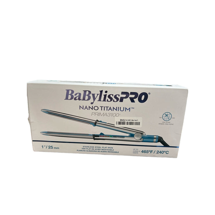 BabylissPRO 1” Nano Titanium Prima Ionic Hair Straightener Curl and Straighten