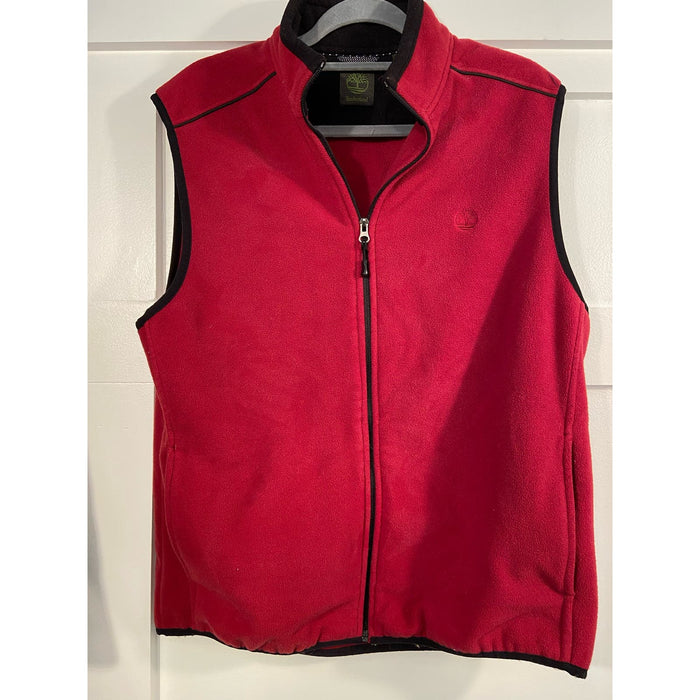 Timberland Men's Polartec Red Full Zipper Vest * Size M Preowned MSS16