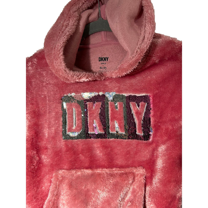 : DKNY Girls Classic Comfy Sweatshirt, Dusty Rose, SZ S(7) K40 *
