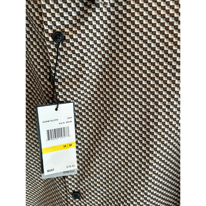 Perry Ellis Men's Multi-Dot Geometric Print Stretch Shirt * M 98% Cotton M1308