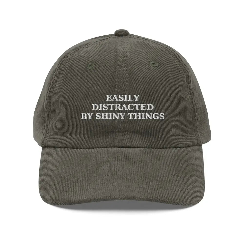 Olive green embroidered corduroy cap by Trini Skies