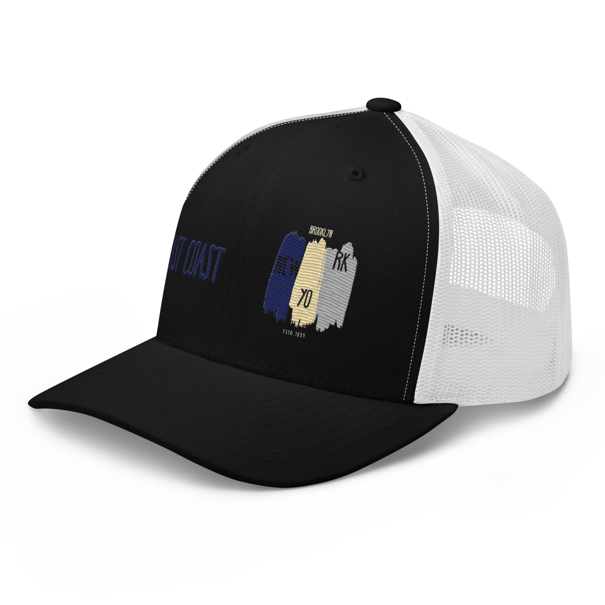 East Coast Brooklyn Embroidered Snapback Trucker Cap, Adjustable Mesh Back Hat - Triniskies