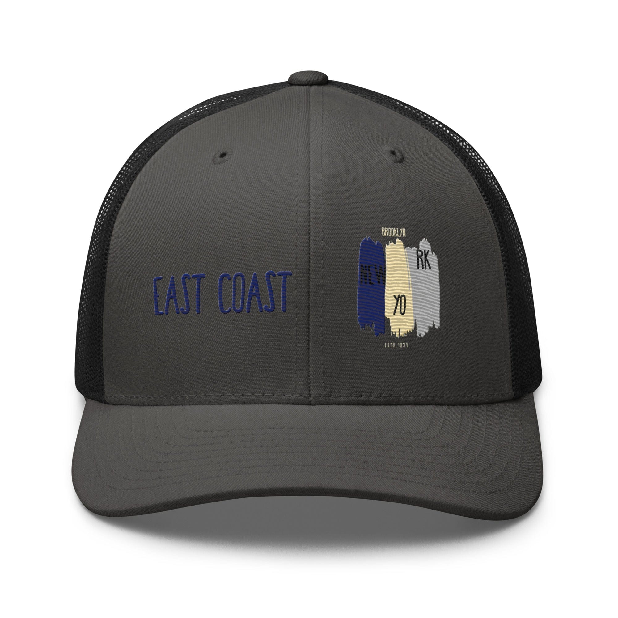 East Coast Brooklyn Embroidered Snapback Trucker Cap, Adjustable Mesh Back Hat - Triniskies