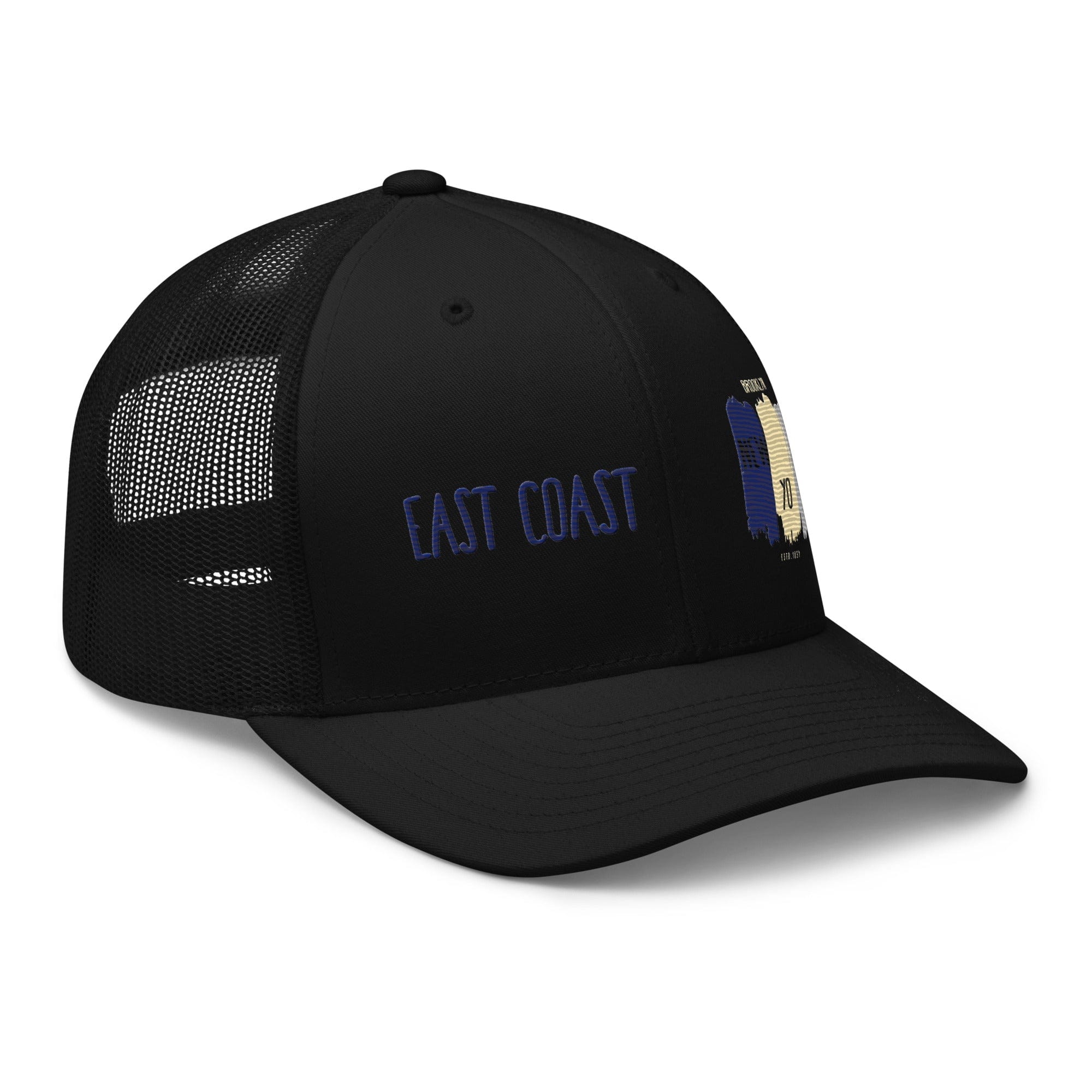 East Coast Brooklyn Embroidered Snapback Trucker Cap, Adjustable Mesh Back Hat - Triniskies