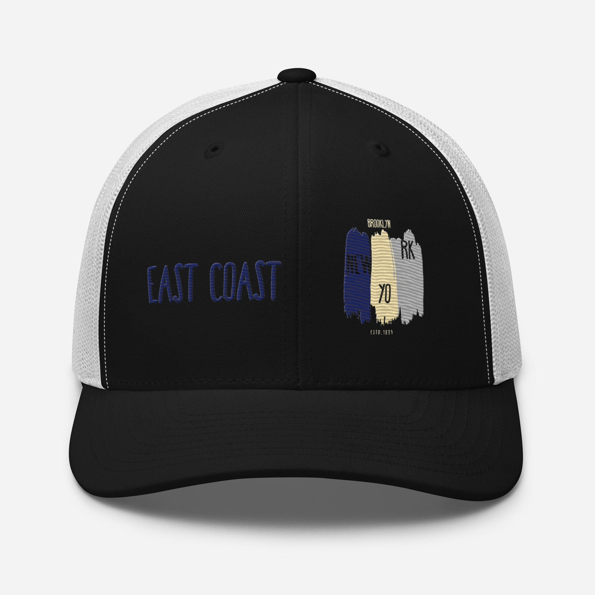 East Coast Brooklyn Embroidered Snapback Trucker Cap, Adjustable Mesh Back Hat - Triniskies