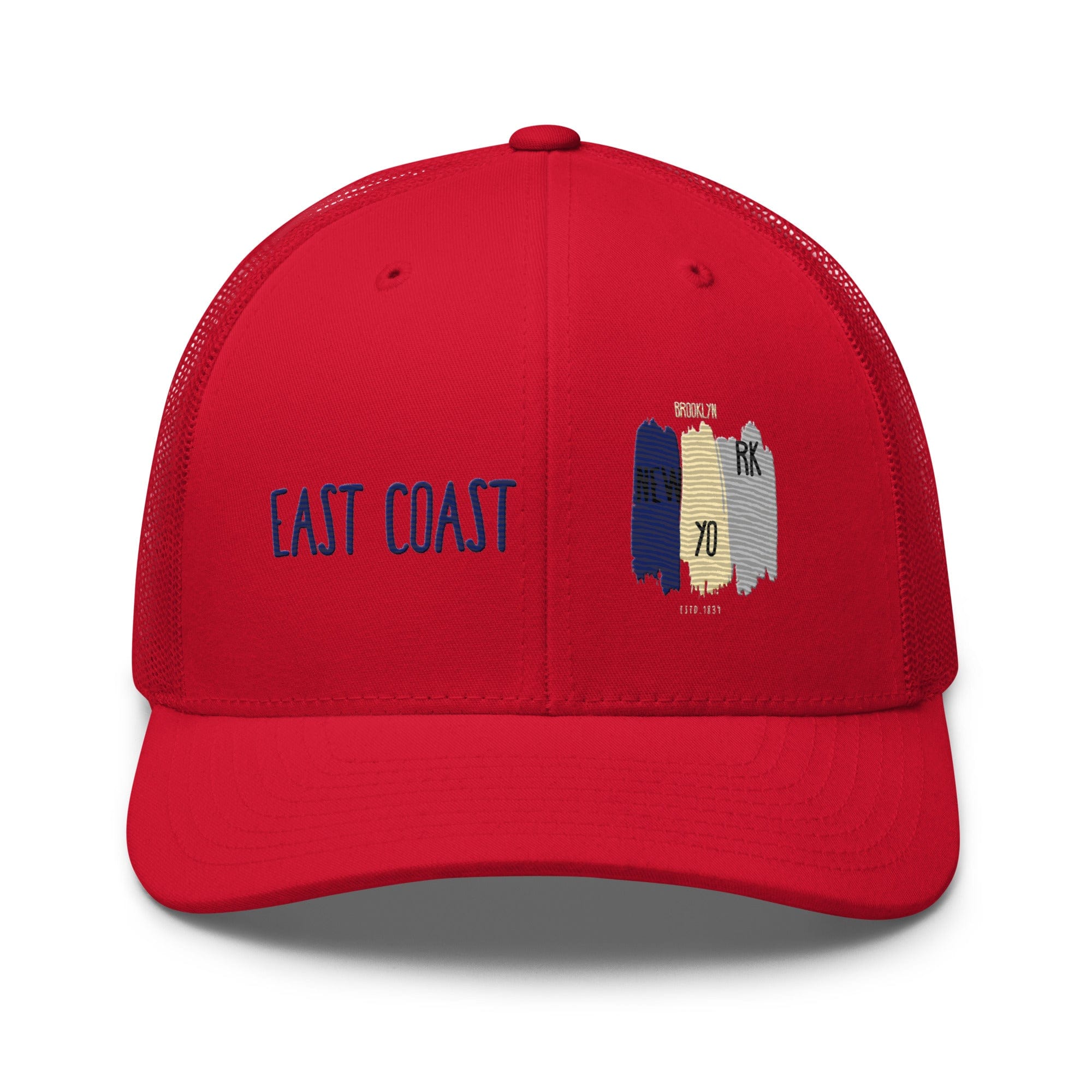 East Coast Brooklyn Embroidered Snapback Trucker Cap, Adjustable Mesh Back Hat - Triniskies