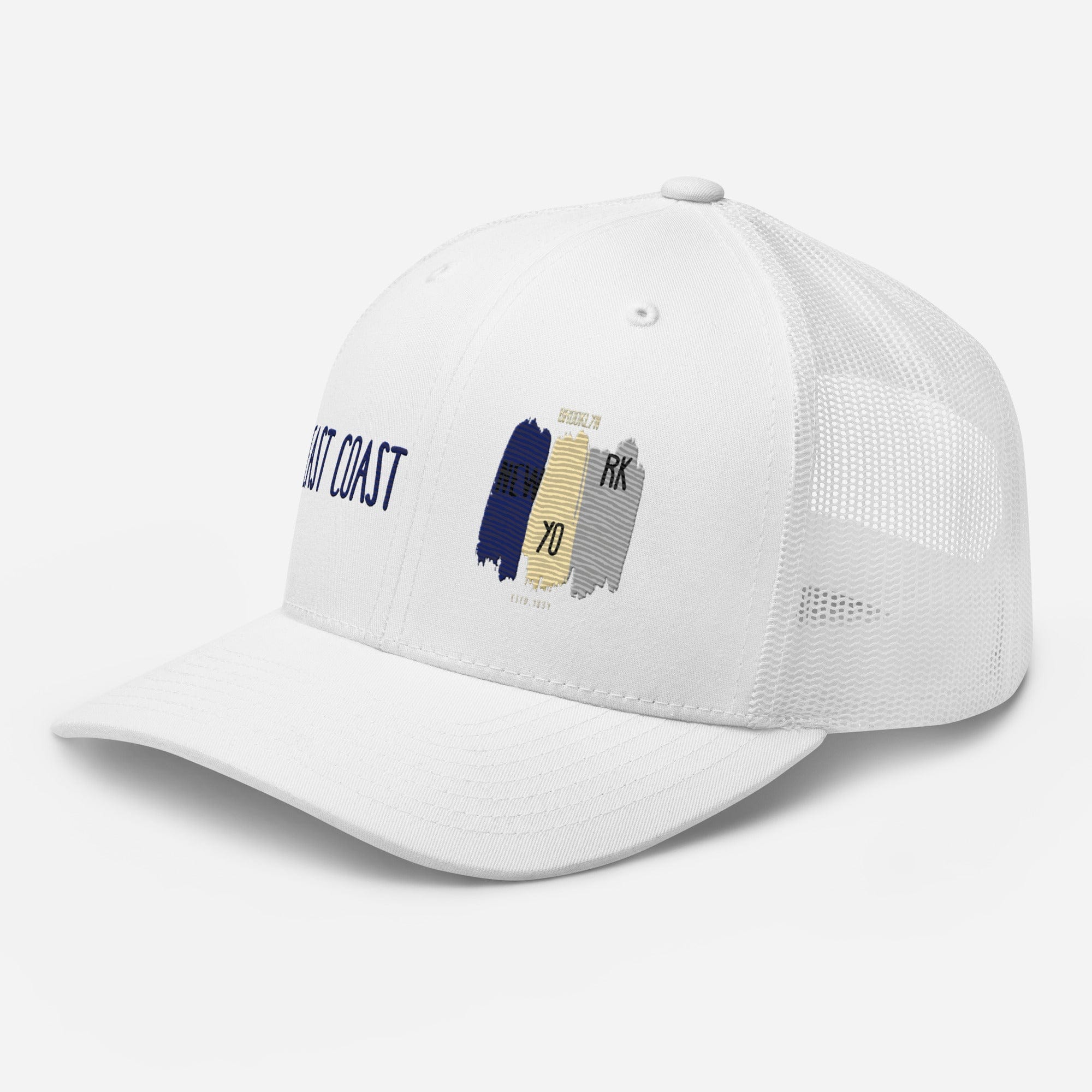 East Coast Brooklyn Embroidered Snapback Trucker Cap, Adjustable Mesh Back Hat - Triniskies