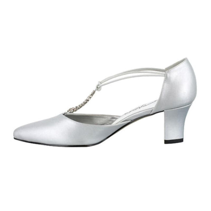 Easy Street 7.5 / Silver / Satin Easy Street Women's Moonlight Dress Pump, Silver Satin, Size 7.5W