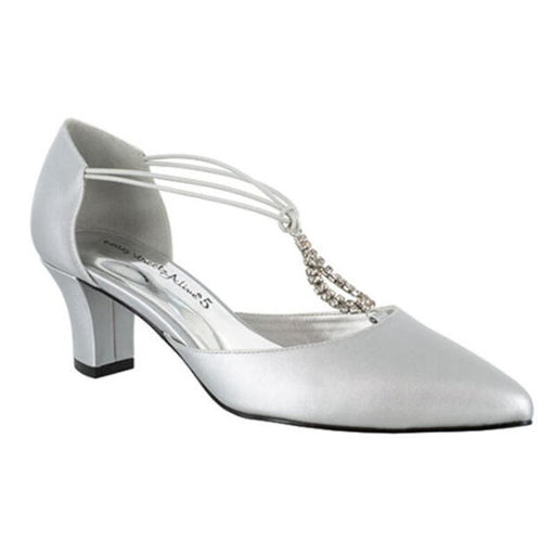 Easy Street 7.5 / Silver / Satin Easy Street Women's Moonlight Dress Pump, Silver Satin, Size 7.5W