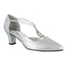 Easy Street 7.5 / Silver / Satin Easy Street Women's Moonlight Dress Pump, Silver Satin, Size 7.5W