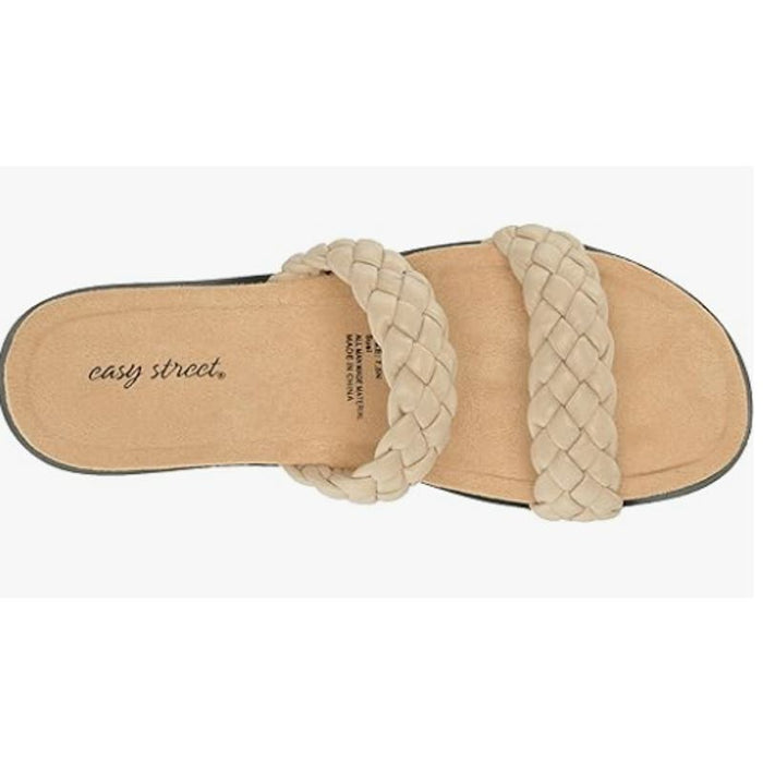 Easy Street 9 / Cream / Synthetic Easy Street Women's Susi Slide Sandal, Cream Woven, 9