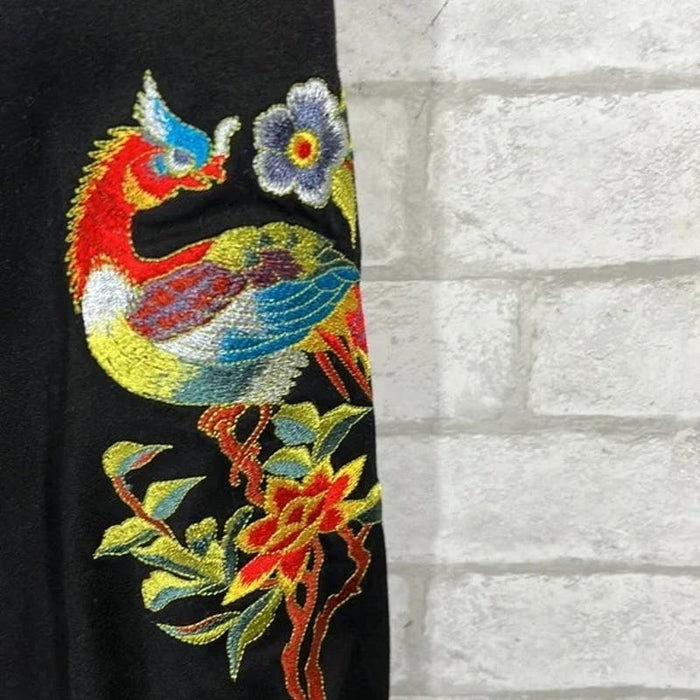 Yi Lin Embroidered Denim Jean Jacket, Size Medium wom*102