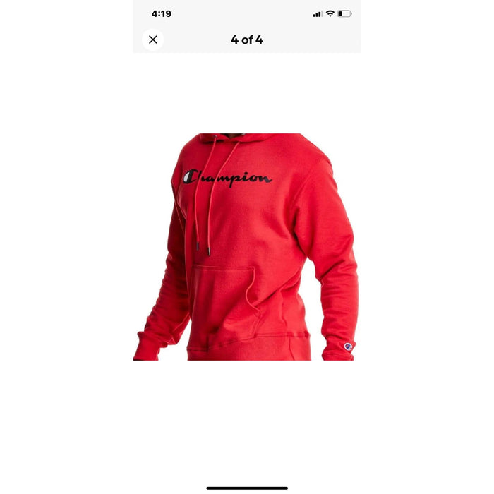 Champion Red Pullover Hoodie * Script Logo Shirt MSS24 Size 2XL mss24