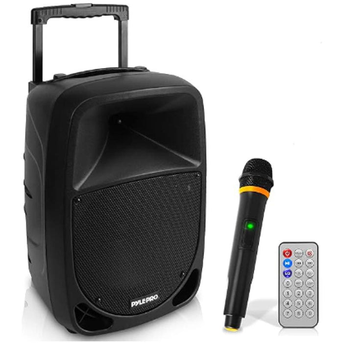"Pyle 1000W Portable Bluetooth Speaker - 10'' Karaoke, UHF Wireless Microphone,