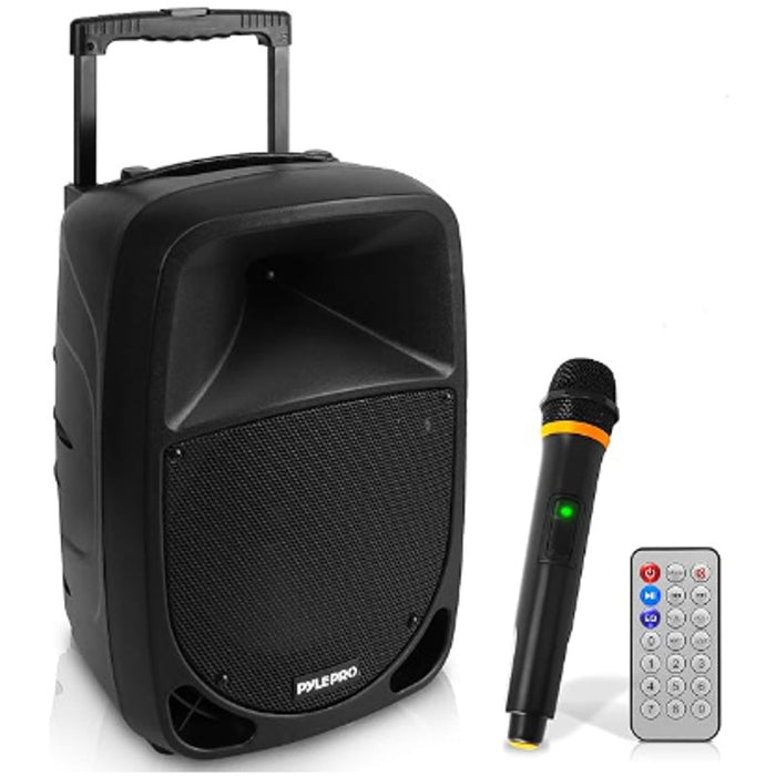 Pyle Karaoke Machine 1000W Portable Bluetooth Speaker UHF Wireless Microphone,