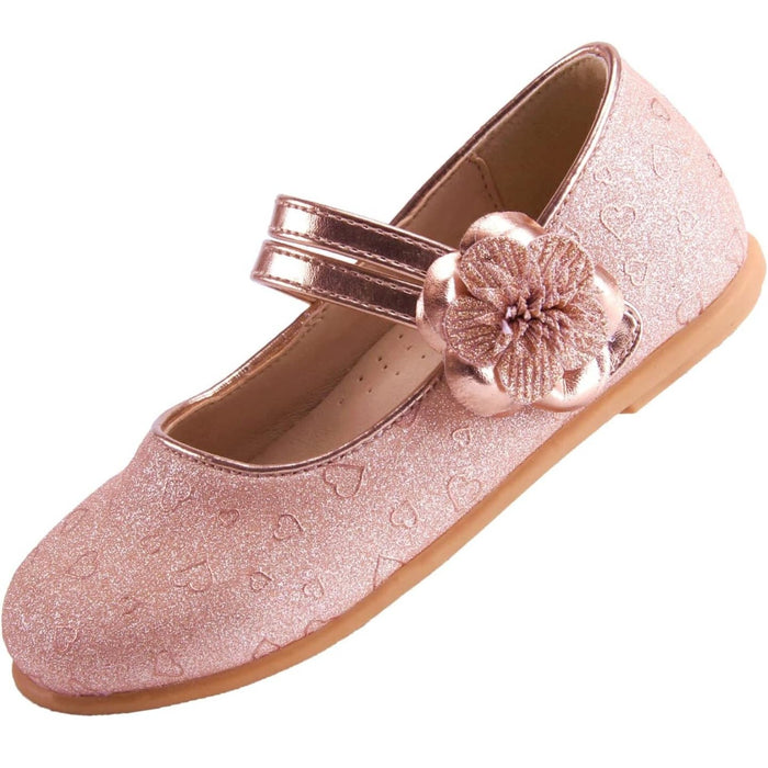 EEGHT 24KIDS / Gold "EIGHT KM Toddler Girls Dress Shoes - Ballet Flats Size 24, Elegant Footwear"