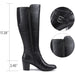 EETTARO EETTARO Women's Knee High Block Heel Boots: Winter Fashion, Pointed Toe, SZ 9.5