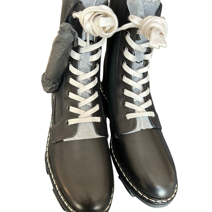 Rag & Bone Women's Shiloh Combat Boots Black Size 8 Lace Up Casual