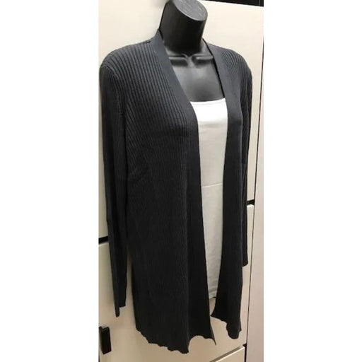 Eileen Fisher S Petite / Black Eileen Fisher Sleek Tencel Lyocell Rib Long Cardigan size small * wom266