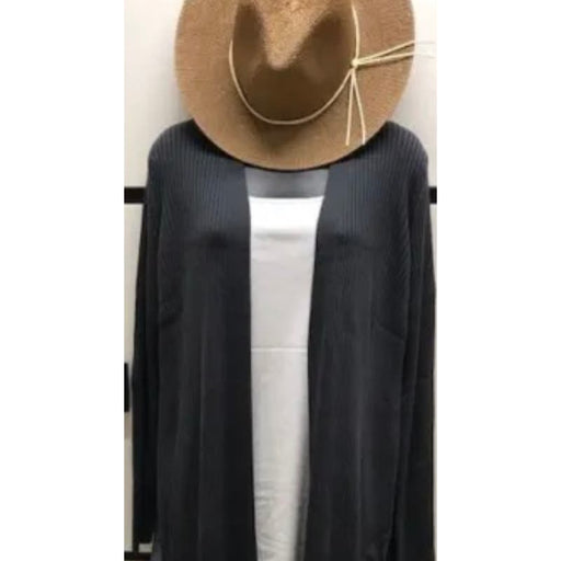 Eileen Fisher S Petite / Black Eileen Fisher Sleek Tencel Lyocell Rib Long Cardigan size small * wom266