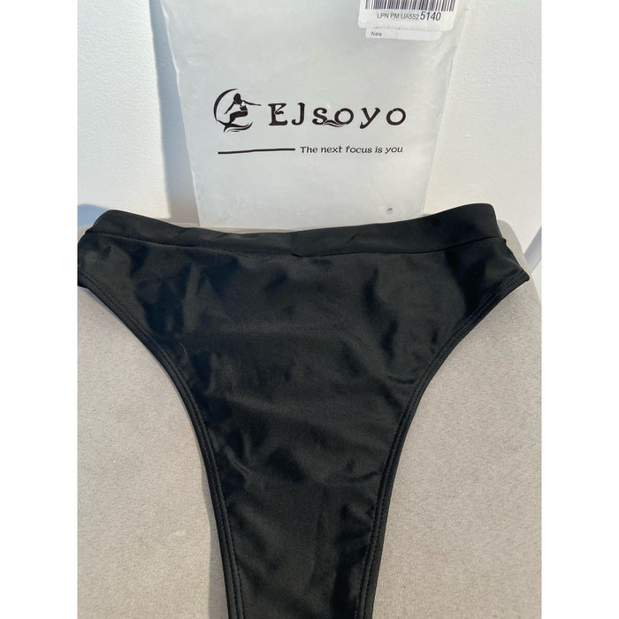 Ejsoyo Medium / Black Ejsoyo Women's High-Waisted Bikini with Sexy Diamond Design - Size M * ws100