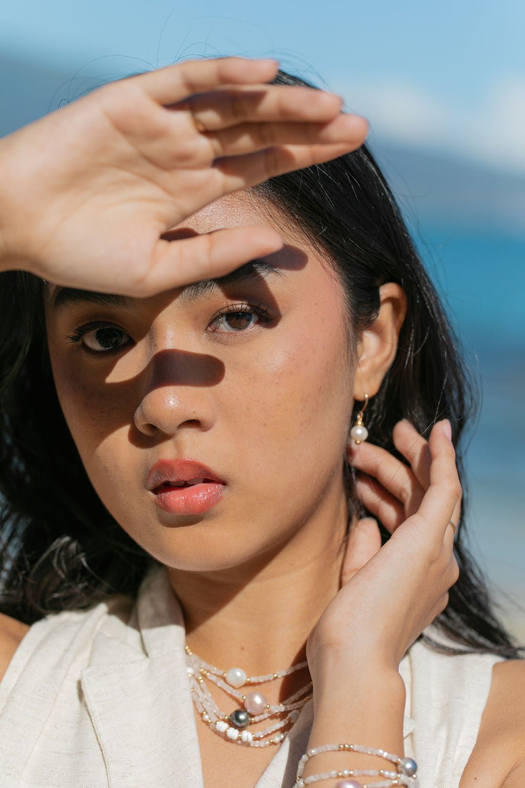 Elegant Aheahe White Pearl Earrings - 14k Gold Filled Freshwater Pearl Drops ke aloha jewelry - Triniskies