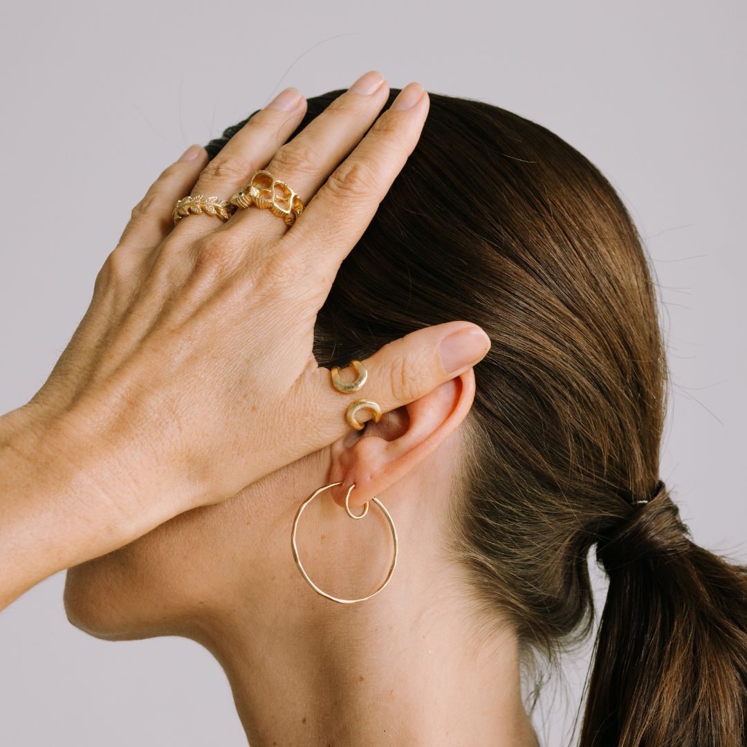 Elegant Nina Hammered Hoop Earrings - Sleeper Style by Laura Elizabeth - Triniskies
