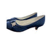 Elegant Park Shoes Elegant Park Women's Blue Satin Kitten Heel Pumps Size 7.5 Formal Shoes