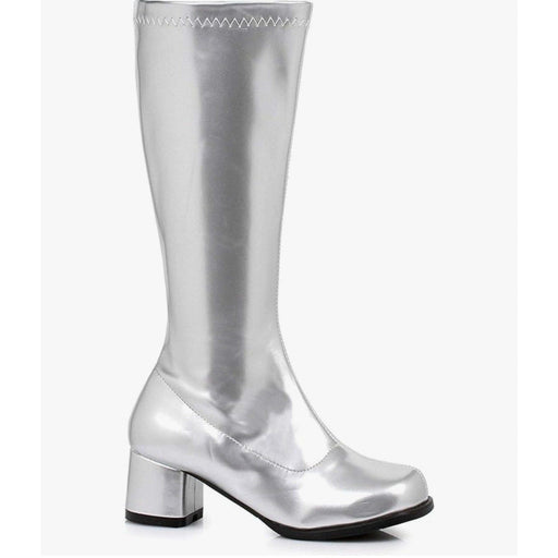 Elle 7 / Silver / Synthetic "Elle GOGO Knee High Boots, Silver, Size 7"