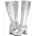 Elle 7 / Silver / Synthetic "Elle GOGO Knee High Boots, Silver, Size 7"