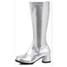 Elle 7 / Silver / Synthetic "Elle GOGO Knee High Boots, Silver, Size 7"