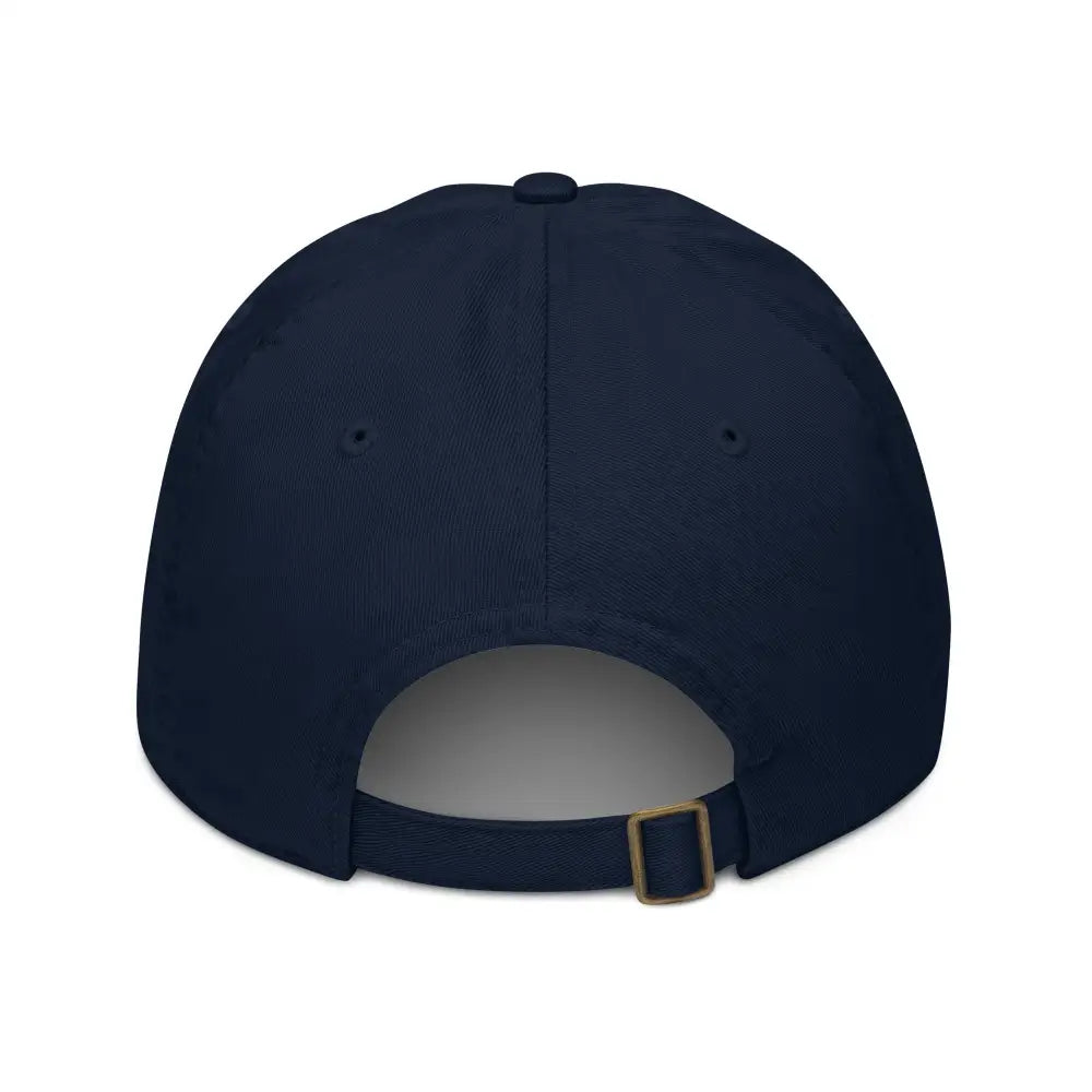 Trini Skies embroidered basset hound organic dad hat in navy blue
