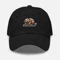 Black beaver dad hat embroidered by Trini Skies