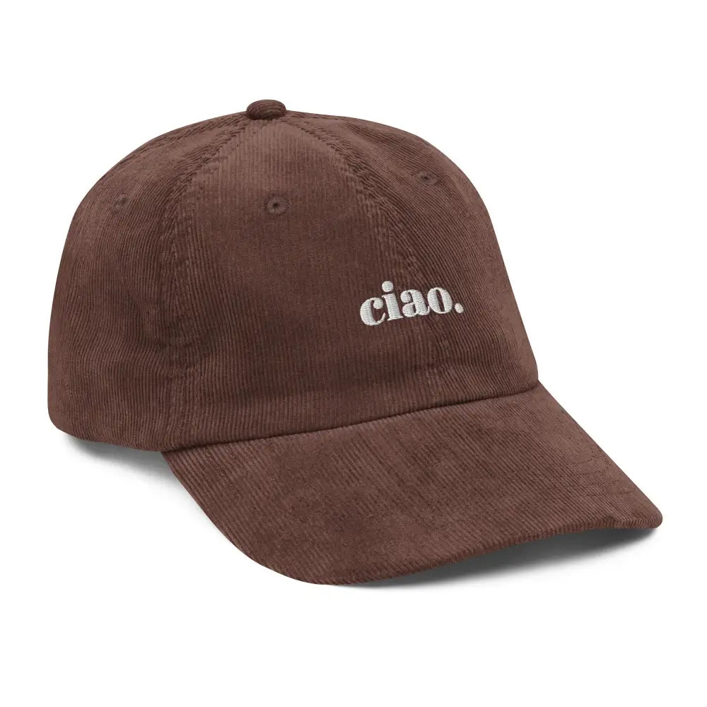 Trini Skies embroidered ciao vintage corduroy cap