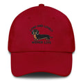 Cranberry embroidered dachshund Long and Lovely Weiner dad hat – chino cotton twill dog lover cap