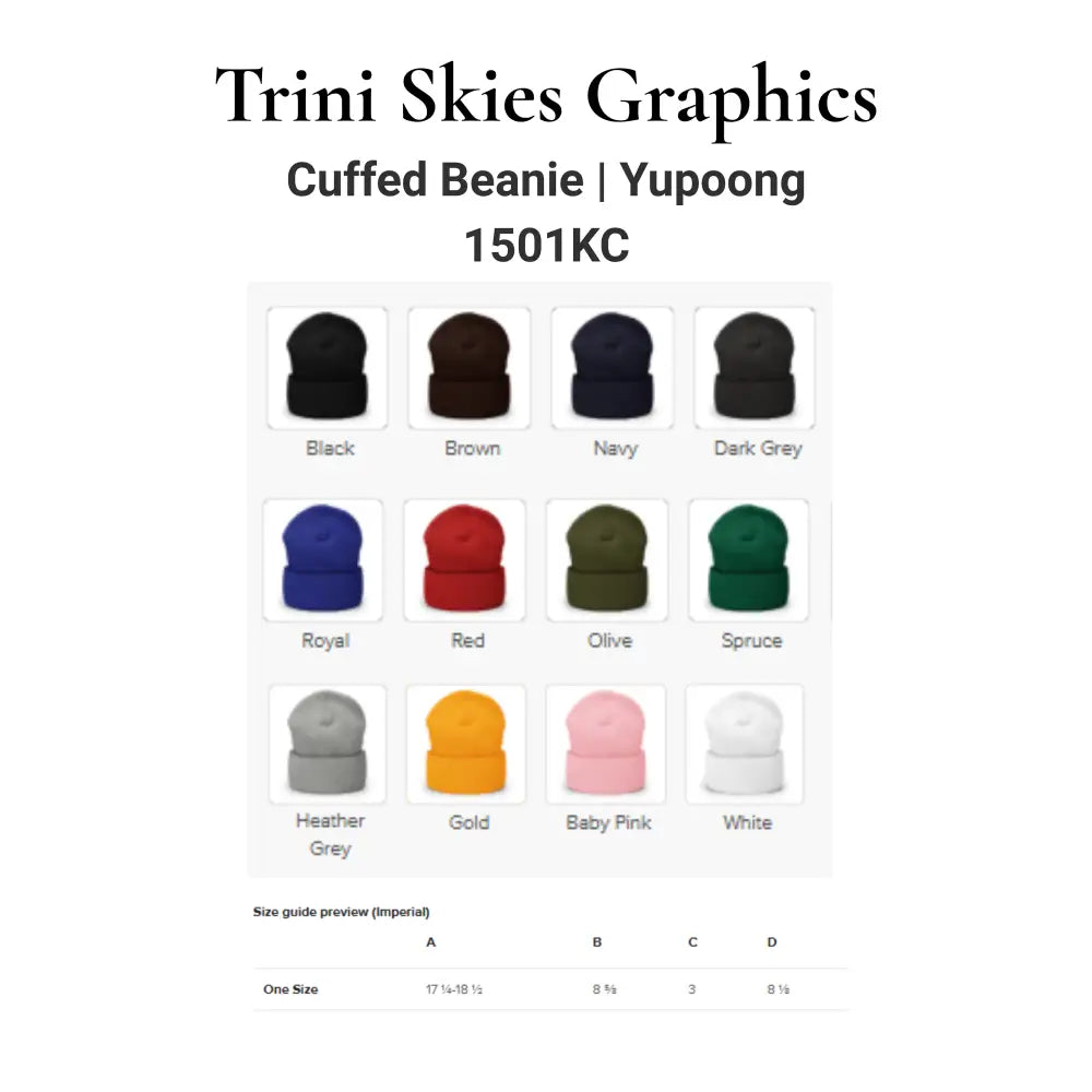 Embroidered dodo bird cuffed beanie in solid colors by Trini Skies