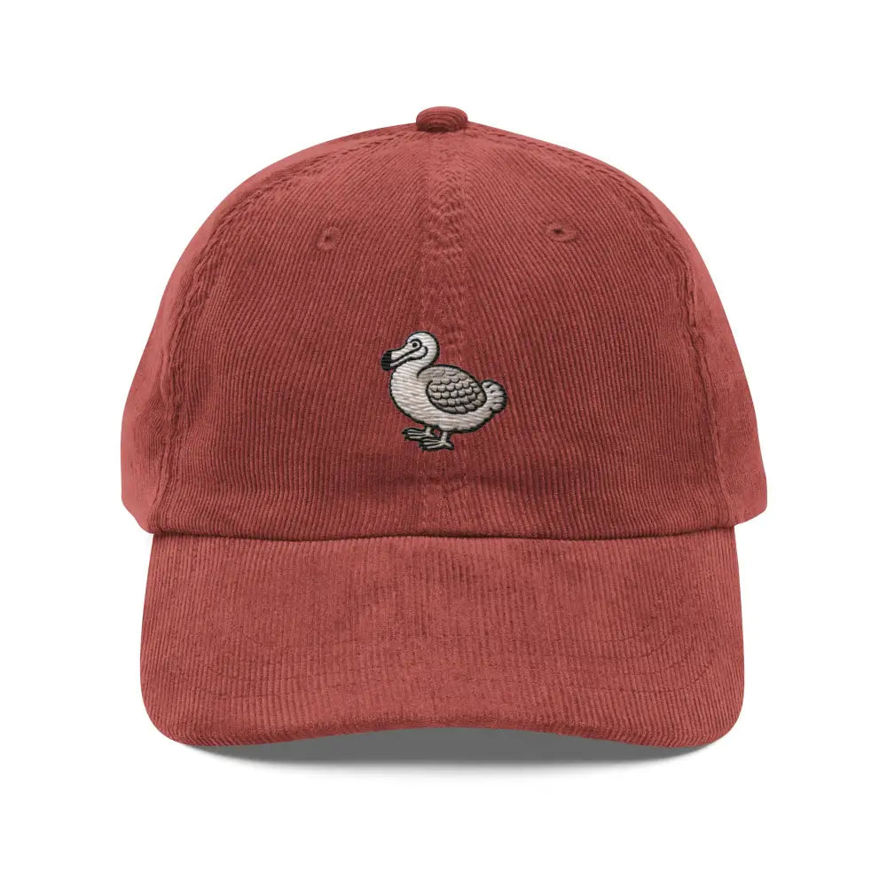 Trini Skies embroidered dodo bird vintage corduroy cap