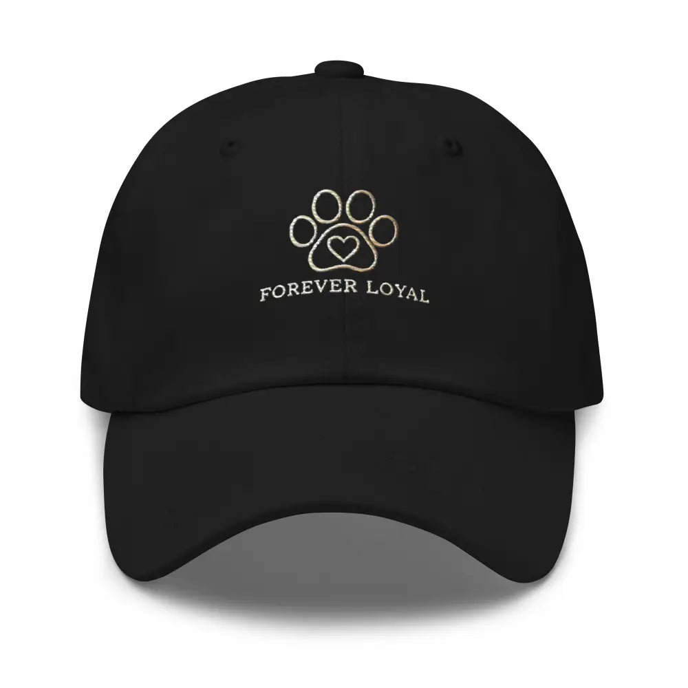 Embroidered Forever Loyal Pet paw print heart dad hat by Trini Skies