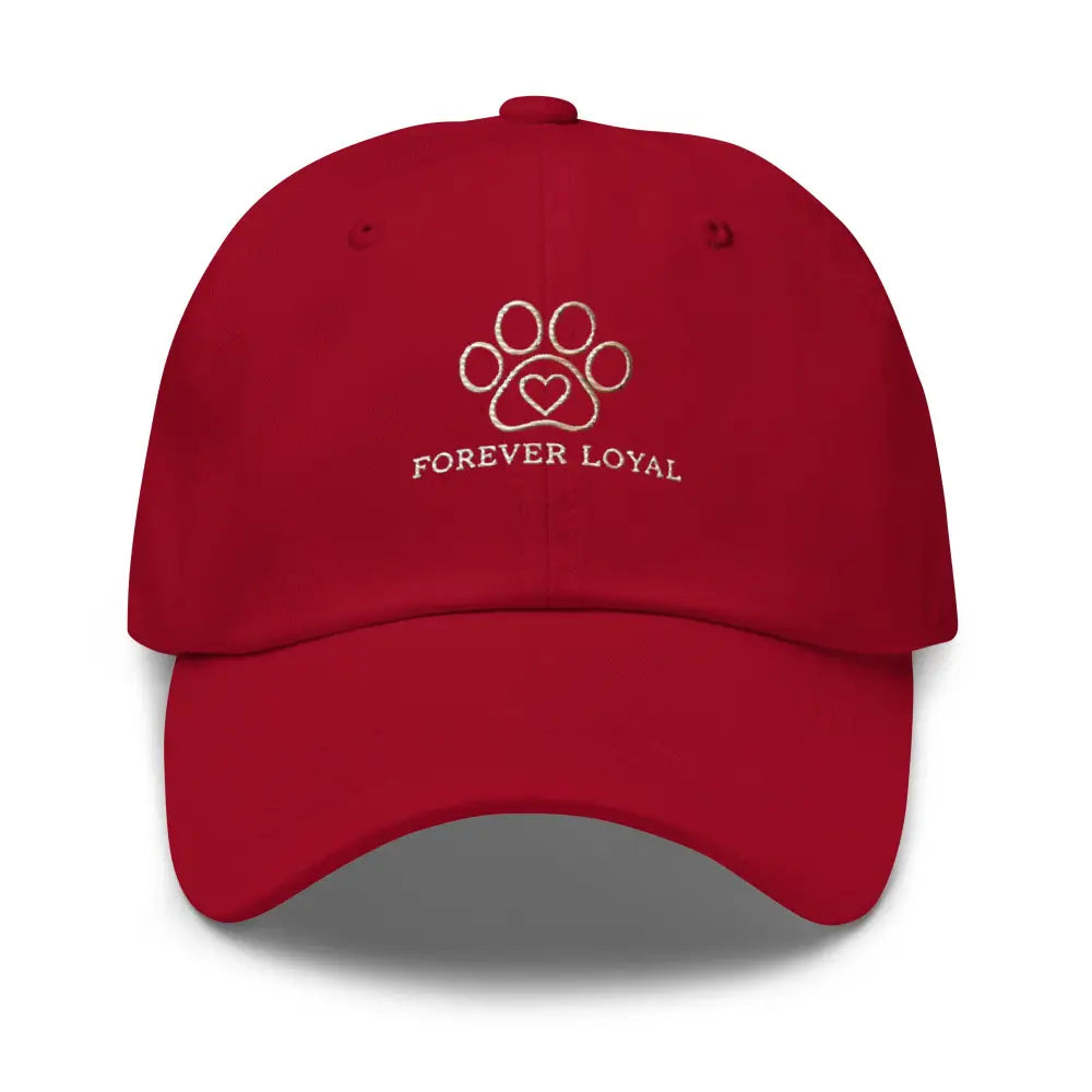 Embroidered Forever Loyal Pet paw print heart dad hat by Trini Skies